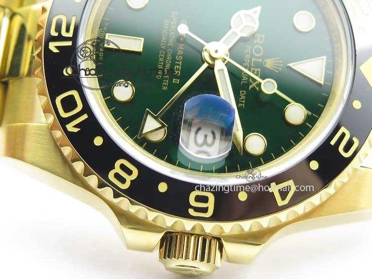 GMT-Master Bezel On Bracelet YG II Bp-Maker Green Ceramic YG A3186 116718LN Dial 1002